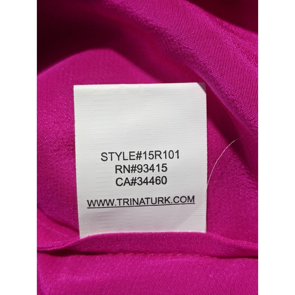 Trina Turk Hot Pink Silk Scoop Neck Layered Tank Top - Picture 9 of 9